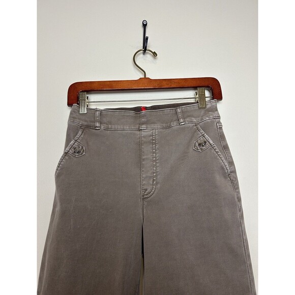 Spanx Stretch Wide Leg Cropped Twill Pant Tan Size Small Tall - Picture 4 of 10